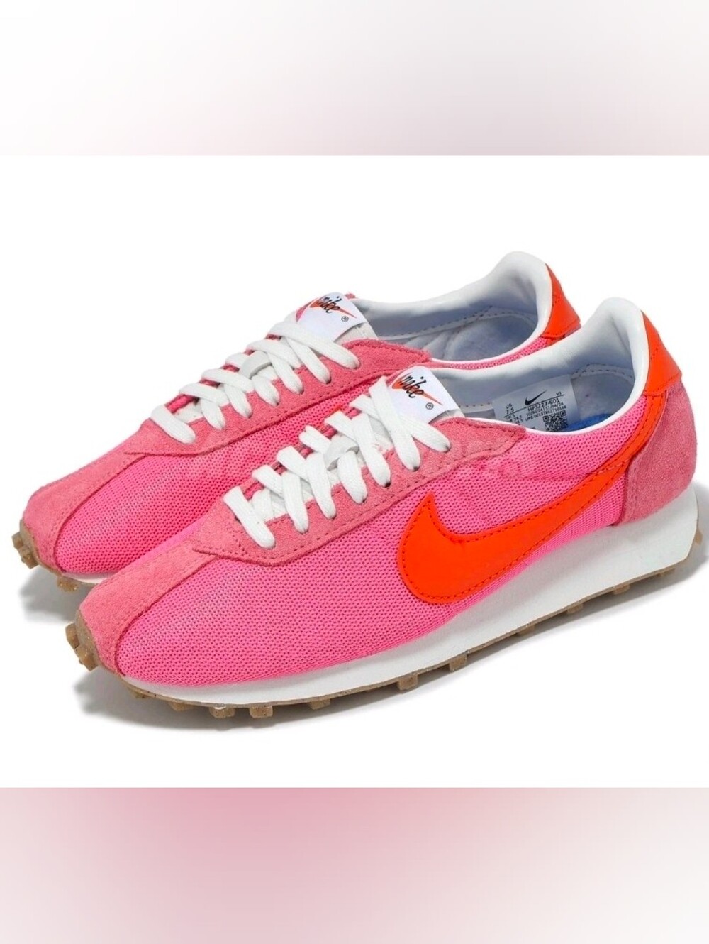 Nike Women's Retro Runner Pink with Orange Swoosh Sneakers Size 6.5
